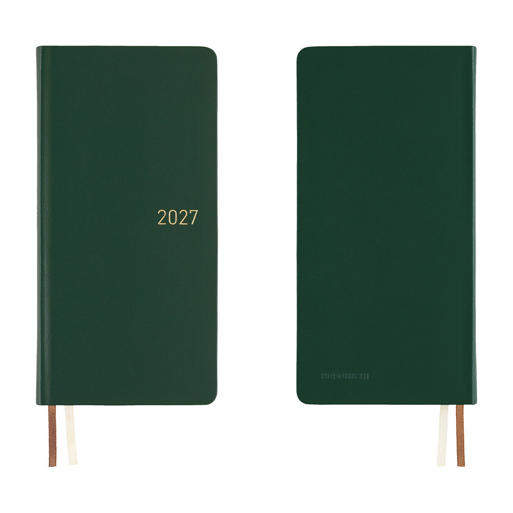Hobonichi Kalender Weeks Leather: Forest Green - 2027 bei Nauli and Stories
