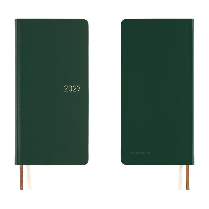 Hobonichi Kalender Weeks Leather: Forest Green - 2027 bei Nauli and Stories