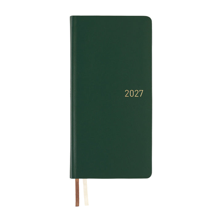 Hobonichi Kalender Weeks Leather: Forest Green - 2027 bei Nauli and Stories