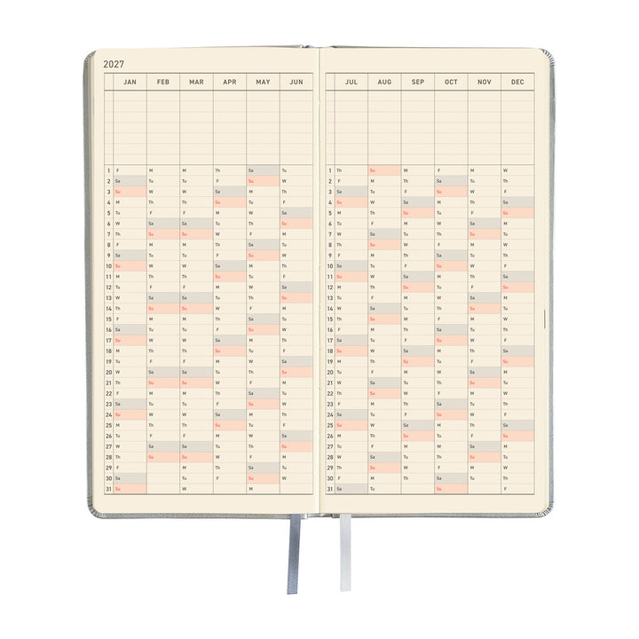 Hobonichi Kalender Weeks Leather: Noble Silver - 2027 bei Nauli and Stories
