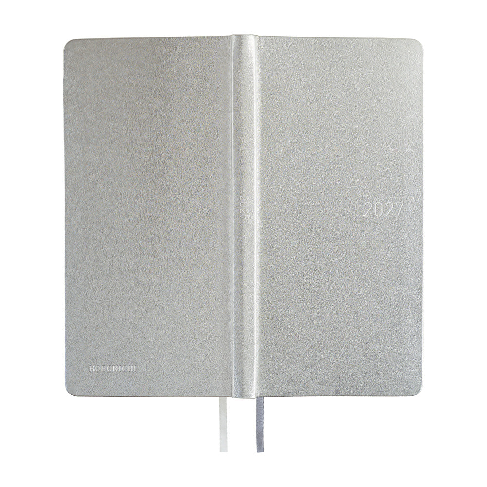 Hobonichi Kalender Weeks Leather: Noble Silver - 2027 bei Nauli and Stories