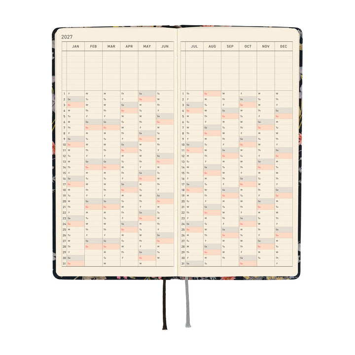 Hobonichi Kalender Weeks Liberty Fabrics: Floral Remedy - 2027 bei Nauli and Stories