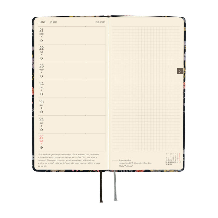 Hobonichi Kalender Weeks Liberty Fabrics: Floral Remedy - 2027 bei Nauli and Stories