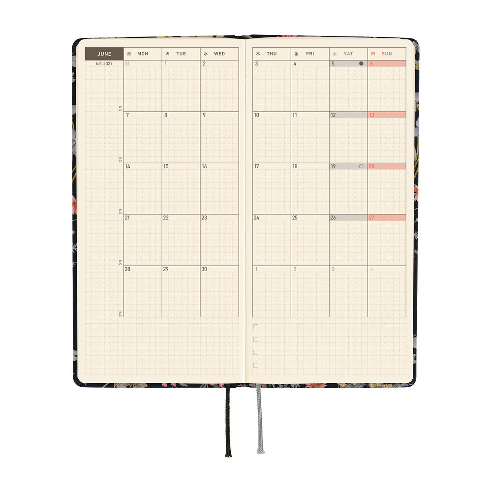 Hobonichi Kalender Weeks Liberty Fabrics: Floral Remedy - 2027 bei Nauli and Stories