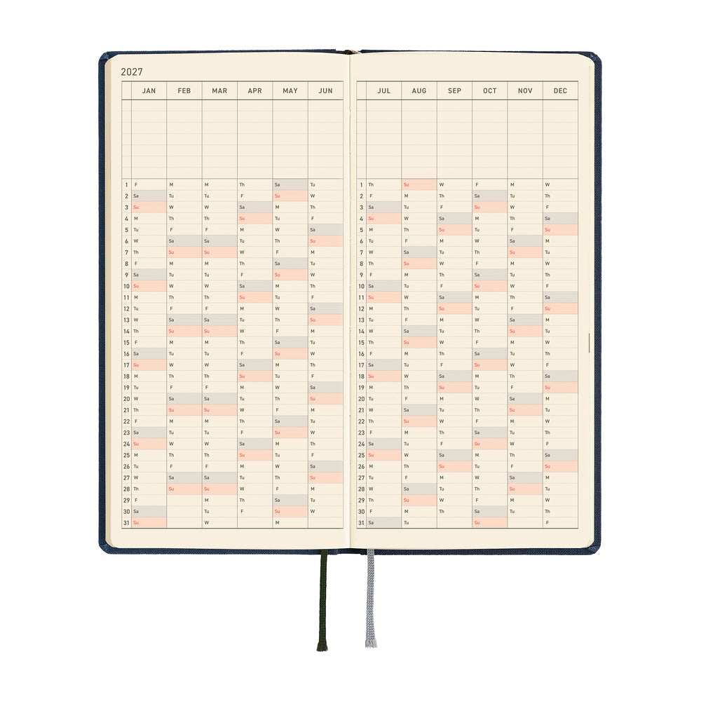 Hobonichi Kalender Weeks MEGA Colors: Midnight Blue - 2027 bei Nauli and Stories