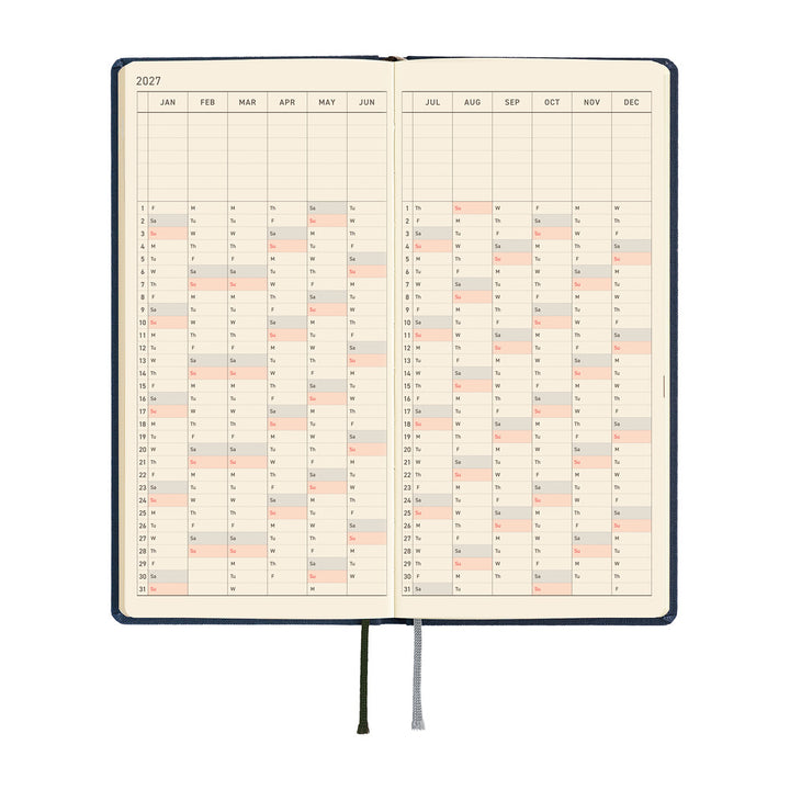 Hobonichi Kalender Weeks MEGA Colors: Midnight Blue - 2027 bei Nauli and Stories