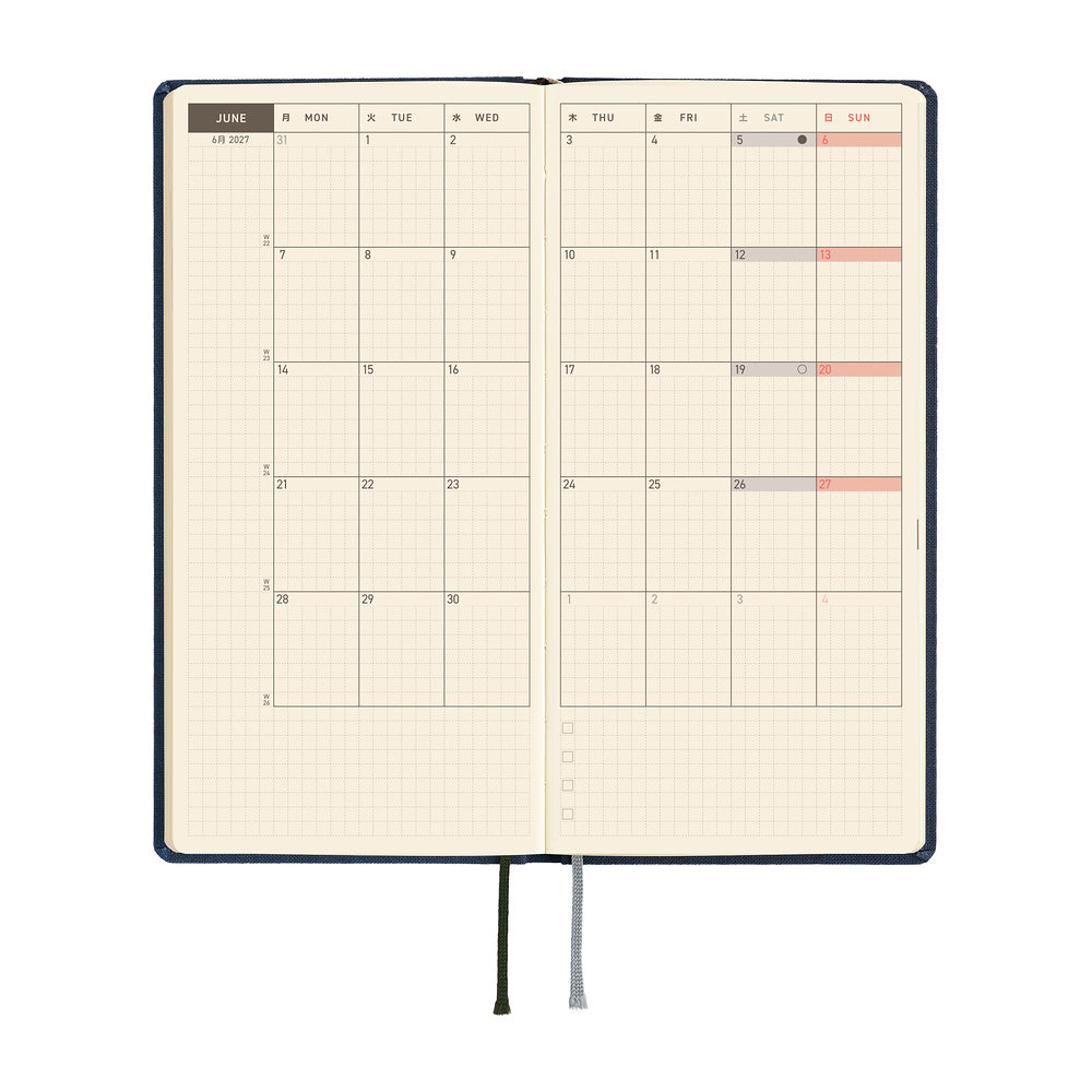 Hobonichi Kalender Weeks MEGA Colors: Midnight Blue - 2027 bei Nauli and Stories