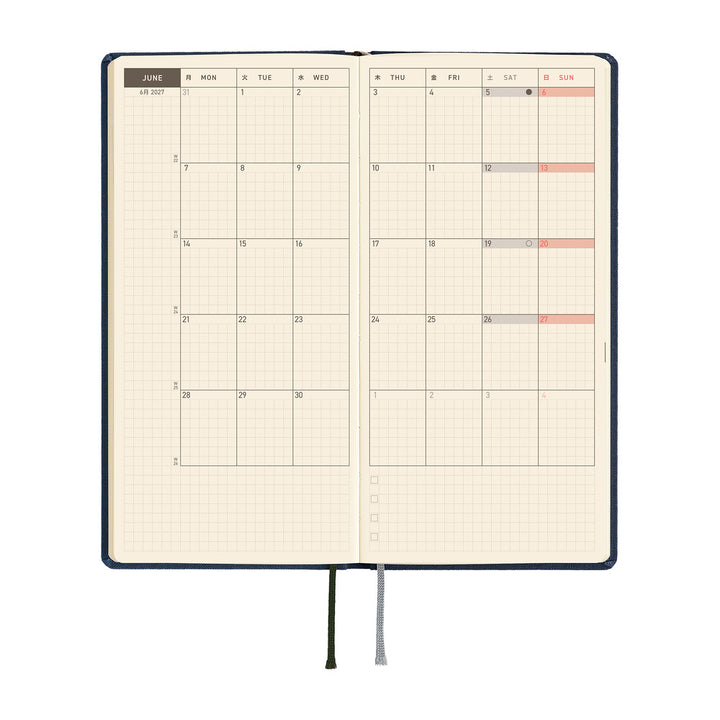 Hobonichi Kalender Weeks MEGA Colors: Midnight Blue - 2027 bei Nauli and Stories