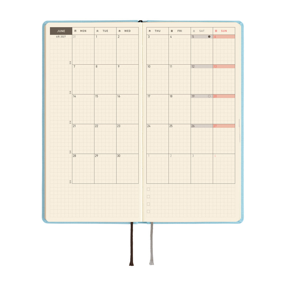 Hobonichi Kalender Weeks MEGA Colors: Sea Glass - 2027 bei Nauli and Stories