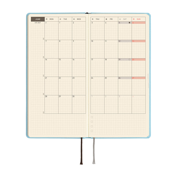 Hobonichi Kalender Weeks MEGA Colors: Sea Glass - 2027 bei Nauli and Stories