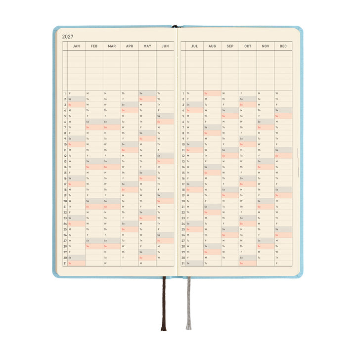 Hobonichi Kalender Weeks MEGA Colors: Sea Glass - 2027 bei Nauli and Stories