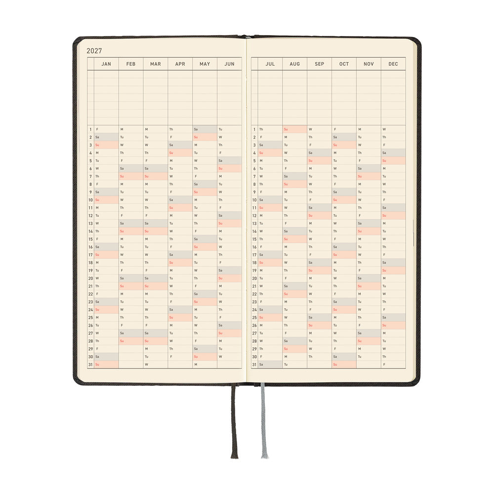 Hobonichi Kalender Weeks Paper Series: Black Argyle - 2027 bei Nauli and Stories