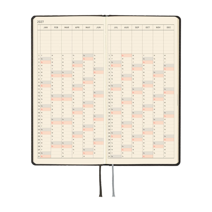Hobonichi Kalender Weeks Paper Series: Black Argyle - 2027 bei Nauli and Stories