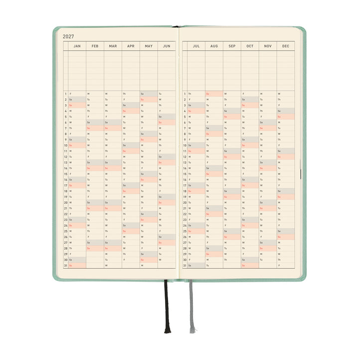 Hobonichi Kalender Weeks Paper Series: Jade - 2027 bei Nauli and Stories