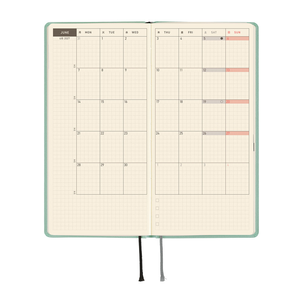 Hobonichi Kalender Weeks Paper Series: Jade - 2027 bei Nauli and Stories