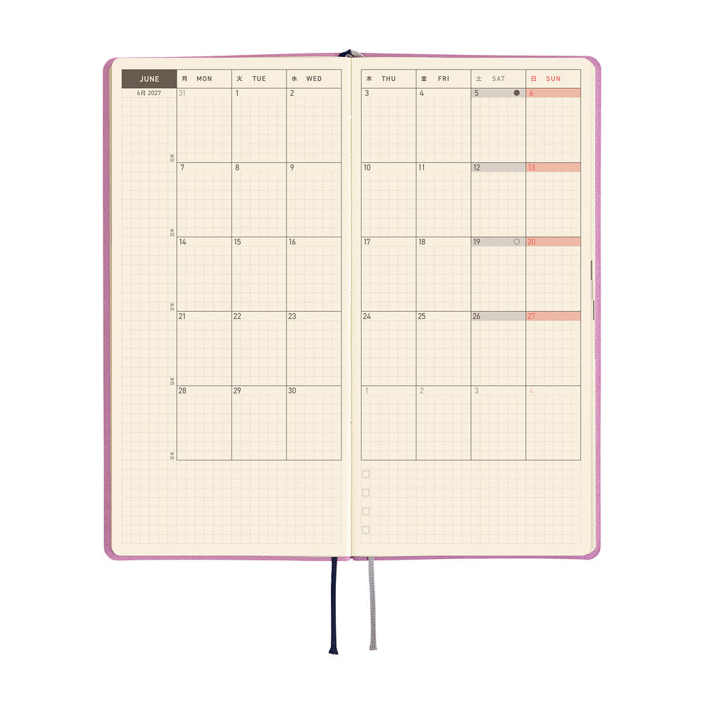 Hobonichi Kalender Weeks Smooth: Lavender Milk - 2027 bei Nauli and Stories