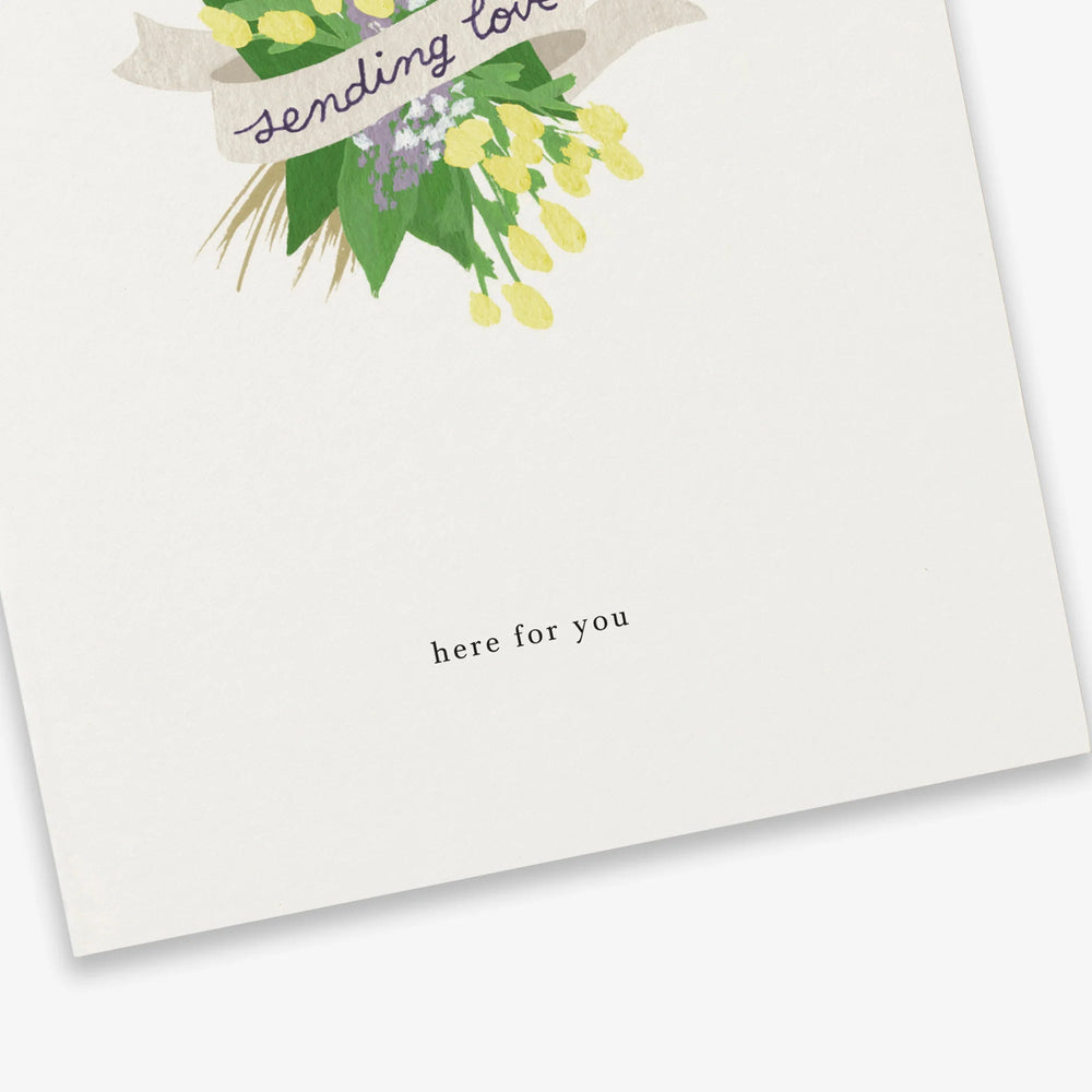 Kartotek Trauerkarte Trauerkarte - zartes Blumenbouquet - sending love - I'm here from you