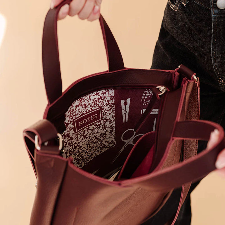Keecie Handtasche große Ledertasche Day Dreamer - Aubergine bei Nauli and Stories