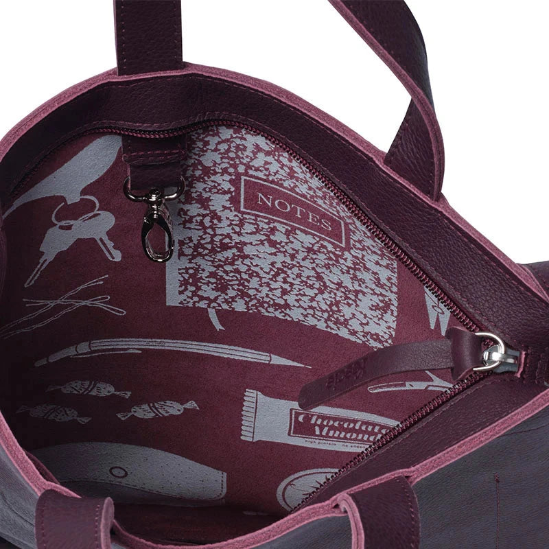 Keecie Handtasche große Ledertasche Day Dreamer - Aubergine bei Nauli and Stories