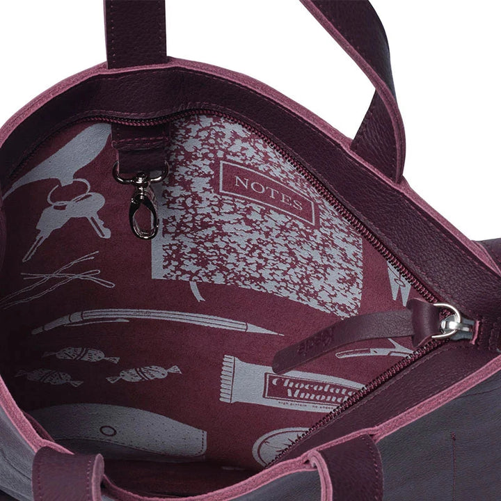 Keecie Handtasche große Ledertasche Day Dreamer - Aubergine bei Nauli and Stories