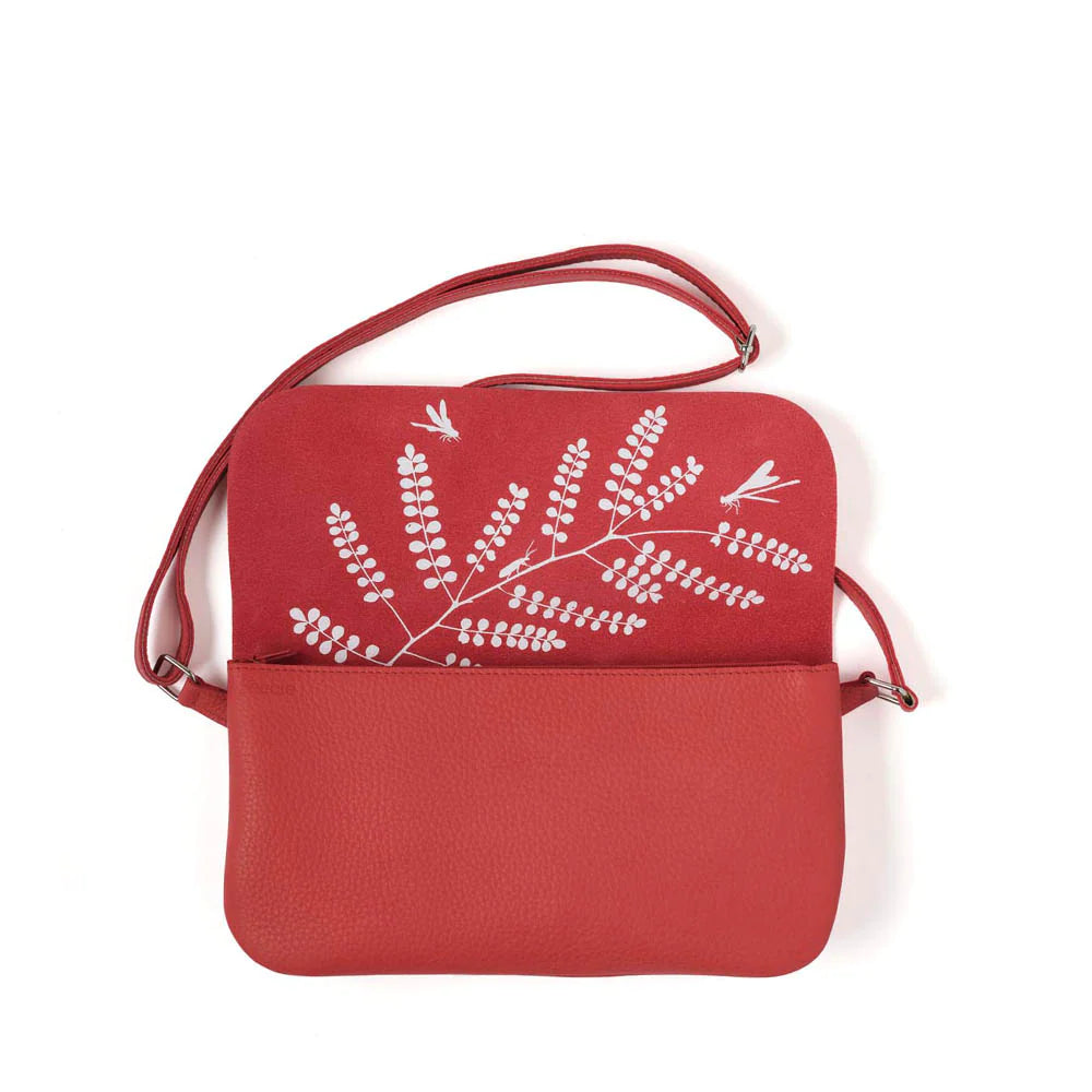 KEECIE Leather handbag Double Up red crossbody bag Nauli