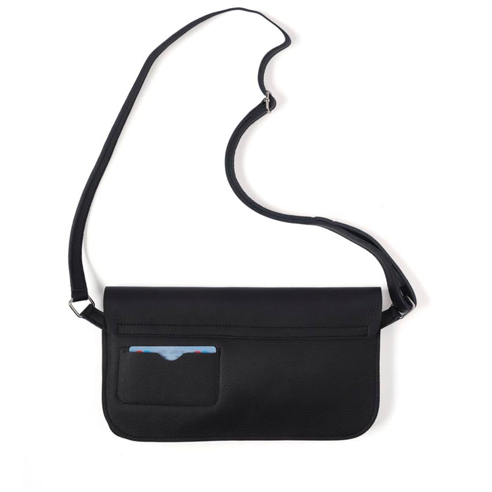 Keecie Handtasche Handtasche - Crossbodybag - aus Leder - Double Up - Schwarz