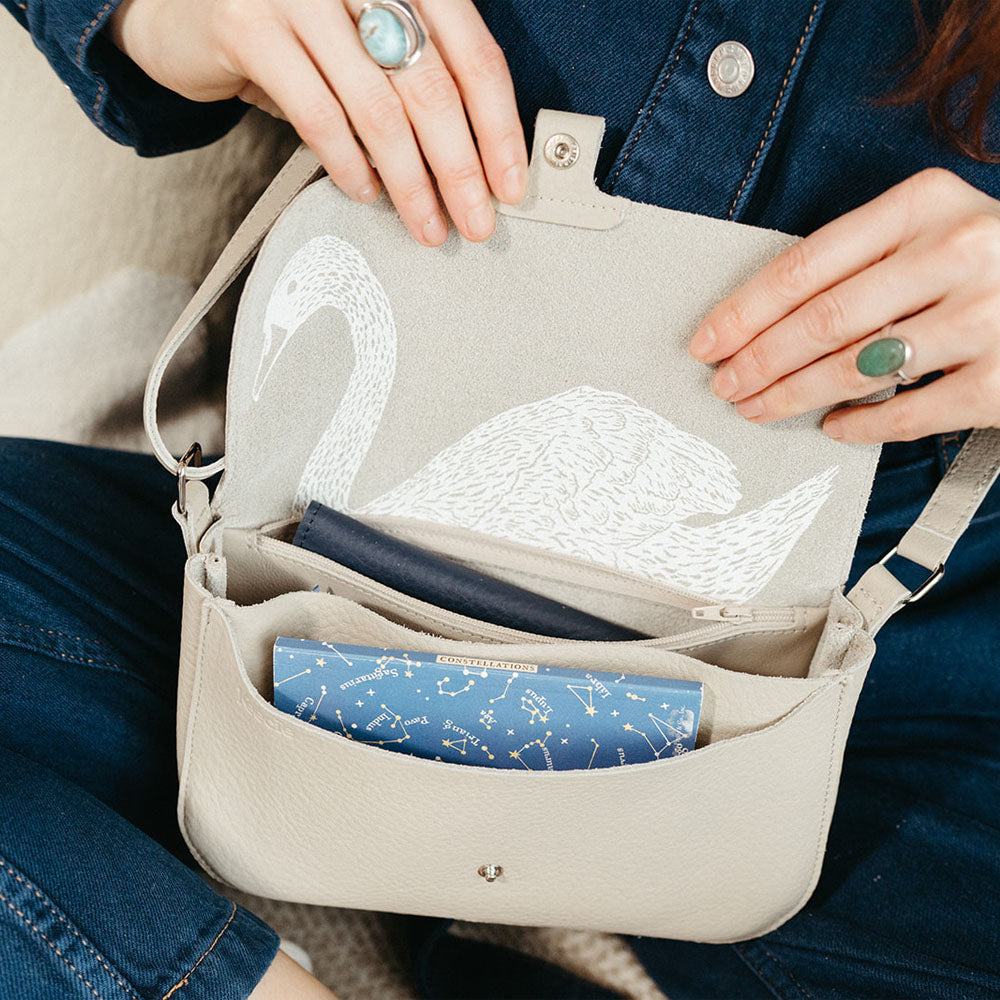 Keecie Handtasche Lederhandtasche Wild Swan - Cement