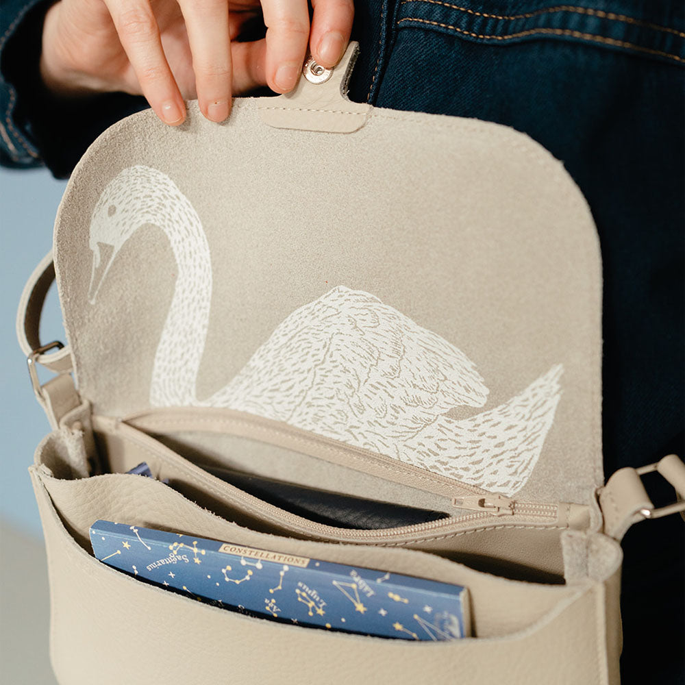 Keecie Handtasche Lederhandtasche Wild Swan - Cement