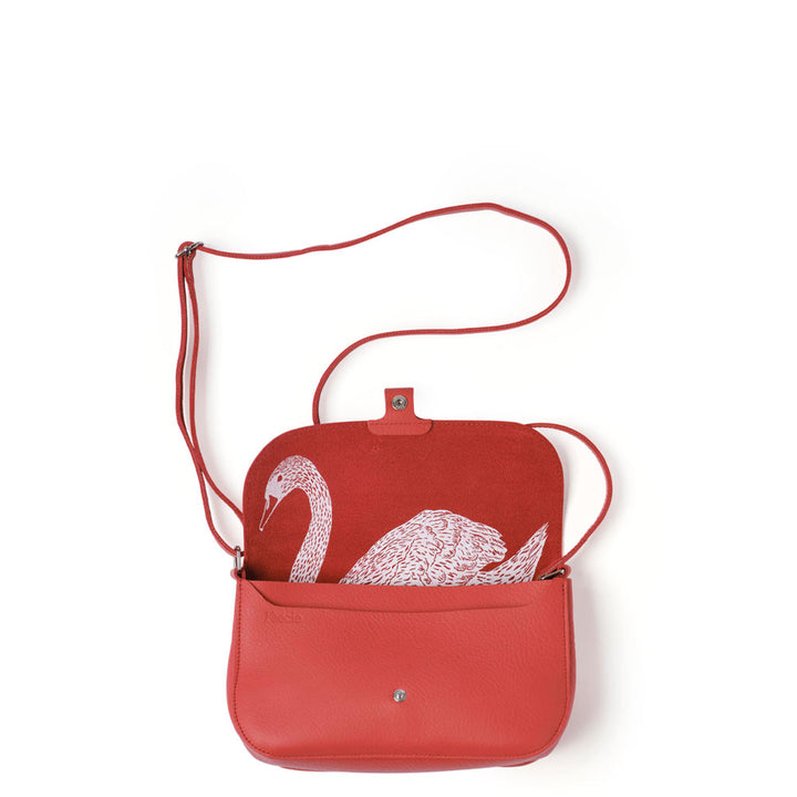 Keecie Handtasche Lederhandtasche Wild Swan - Coral rot