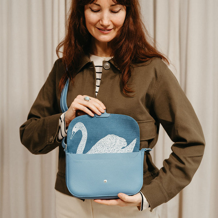 Keecie Handtasche Lederhandtasche Wild Swan - Painters Blue