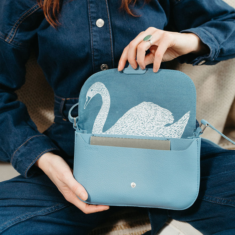 Keecie Handtasche Lederhandtasche Wild Swan - Painters Blue