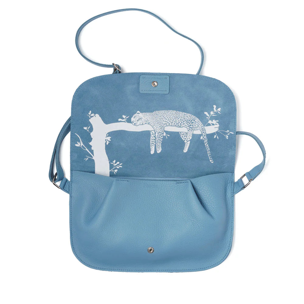 Keecie Handtasche Mittelblaue Handtasche aus Leder - Lazy Boy painters blue