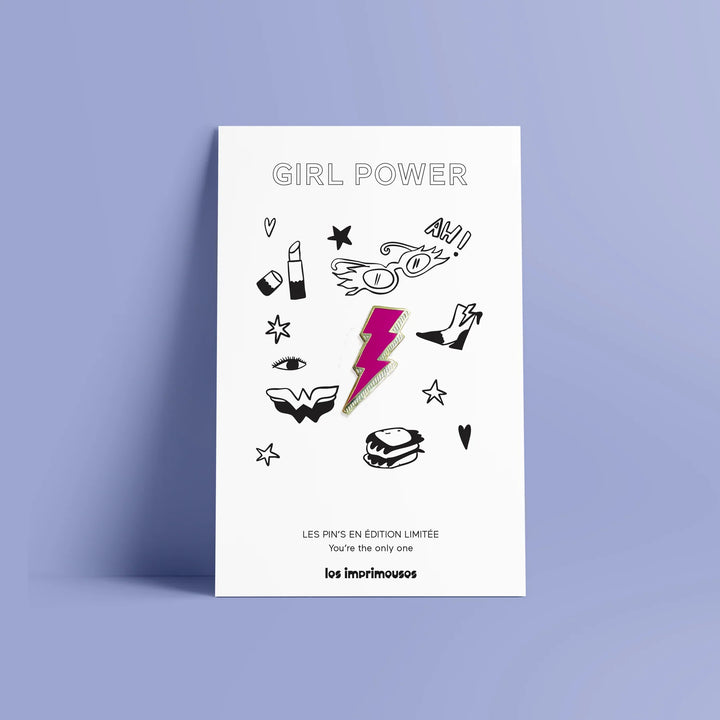 Les imprimeuses Broschen und Anstecknadeln Pin | Blitz - Girl Power | Pink bei Nauli and Stories