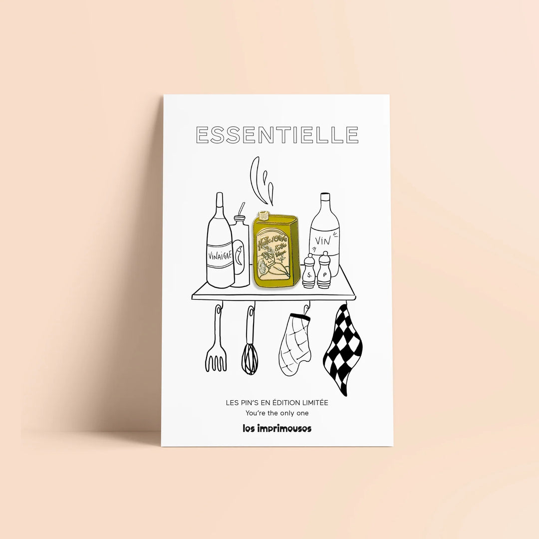 Les imprimeuses Broschen und Anstecknadeln Pin | Huile d'Olive - Essentielle | Olivenöl bei Nauli and Stories