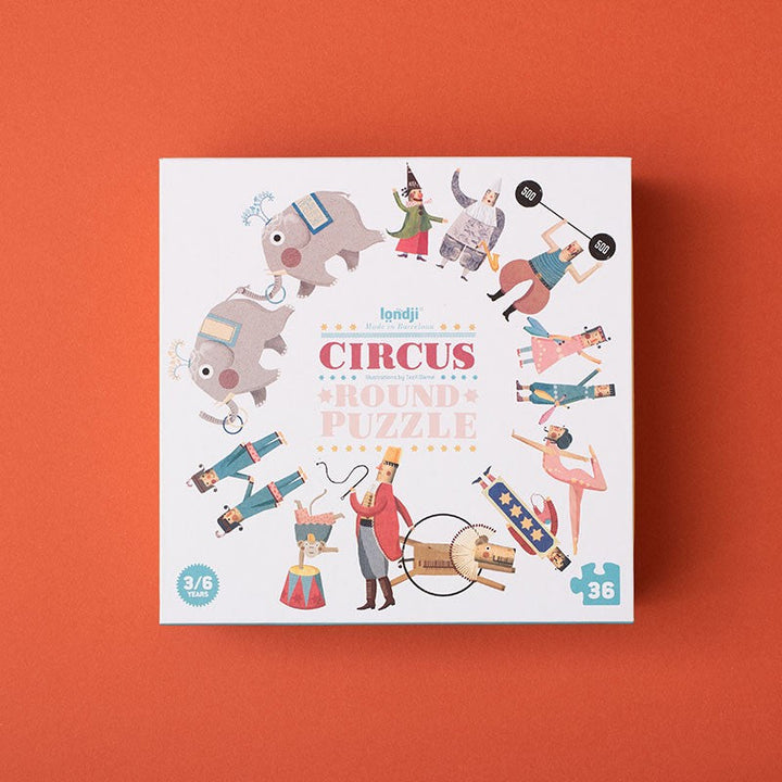 Londji Puzzle ab 3 Jahre Circus - rundes Puzzle mit 36 Teilen