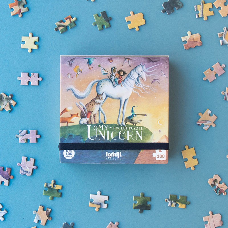 Londji Puzzle ab 6 Jahre Pocket My Unicorn - Puzzle mit 100 Teilen