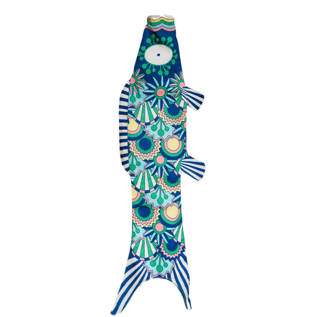 MADAME MO Tropical Navy Koinobori  - koi shaped outdoor decor bei Nauli and Stories