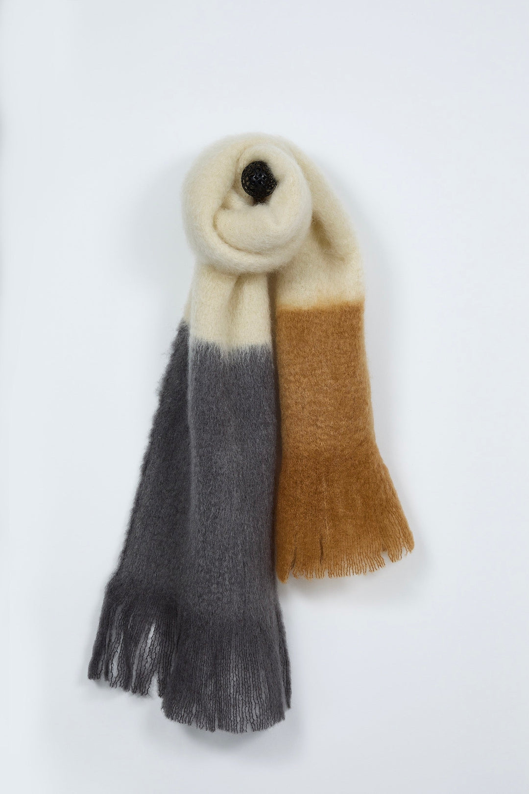 Mantas Ezcaray Schal Colorblock Mohairschal beige, braun, grau bei Nauli and Stories