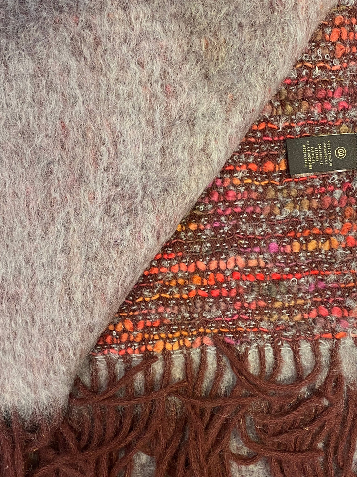 Mantas Ezcaray Wolldecke Mohair Decke - 130 x 200cm - Grau, Rot, Pink, orange