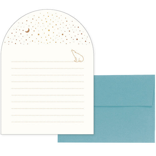 matoka el commun Briefpapier Briefpapier - Bär unterm Sternenhimmel bei Nauli and Stories