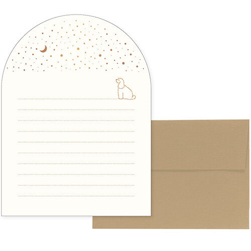 matoka el commun Briefpapier Briefpapier - Hund unter Sternenhimmel bei Nauli and Stories