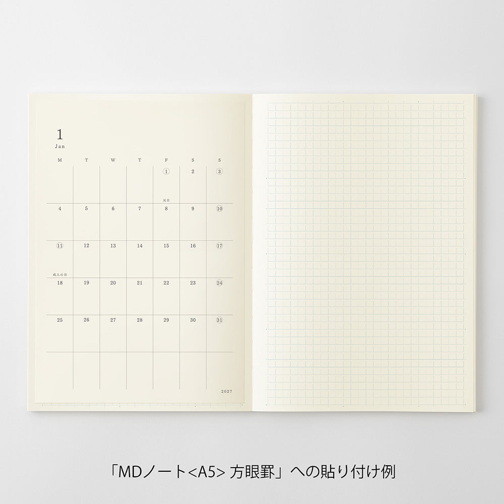 MD Paper | Midori Monatskalender 2027 MD Diary Sticker L bei Nauli and Stories