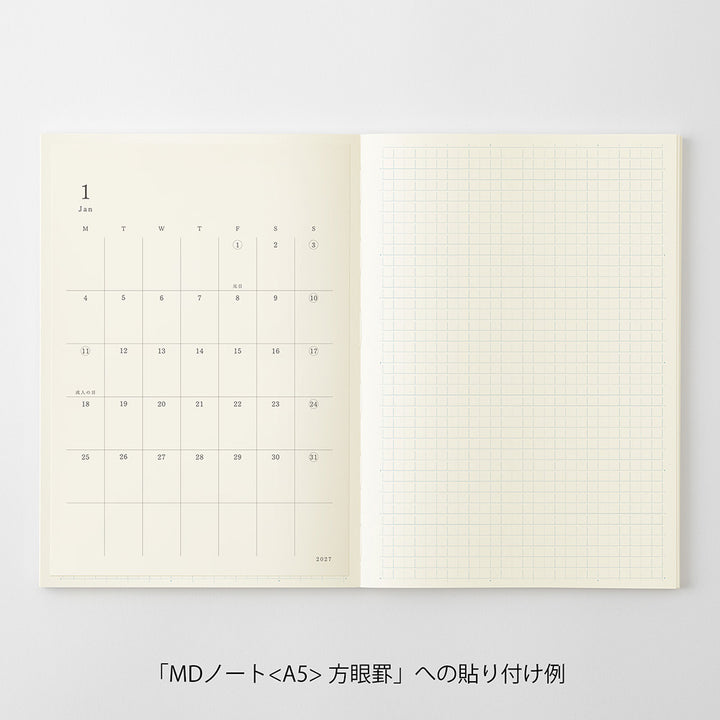 MD Paper | Midori Monatskalender 2027 MD Diary Sticker L bei Nauli and Stories