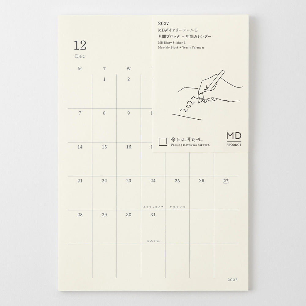 MD Paper | Midori Monatskalender 2027 MD Diary Sticker L bei Nauli and Stories