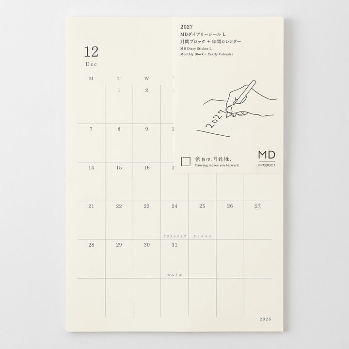 MD Paper | Midori Monatskalender 2027 MD Diary Sticker L bei Nauli and Stories