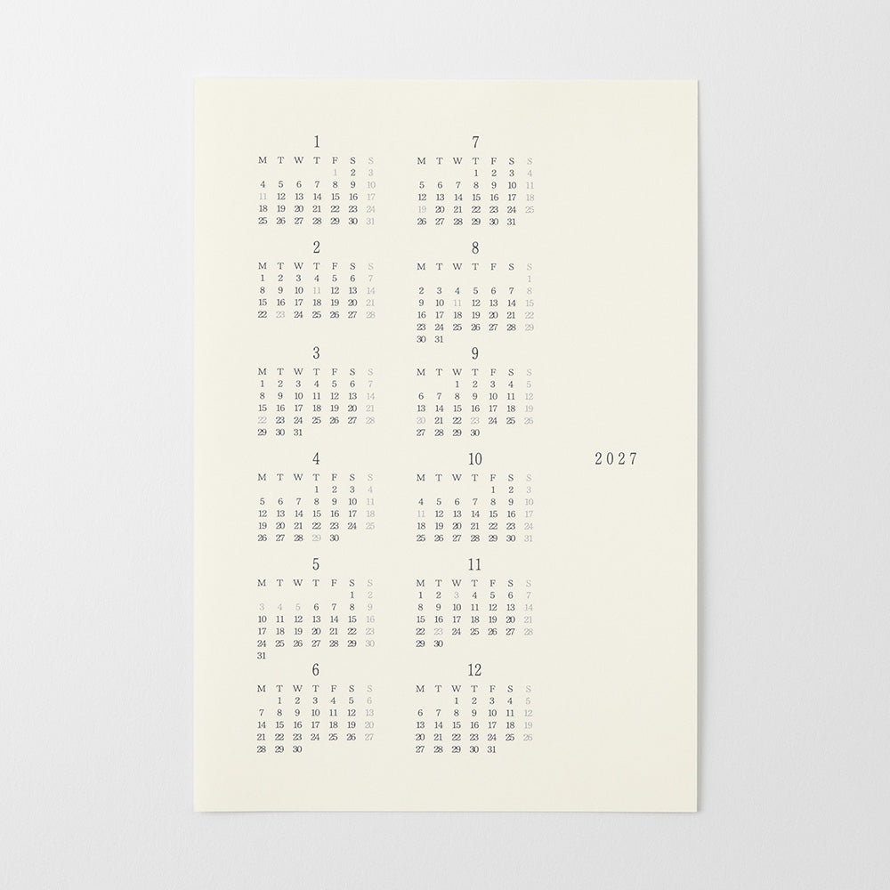 MD Paper | Midori Monatskalender 2027 MD Diary Sticker M bei Nauli and Stories
