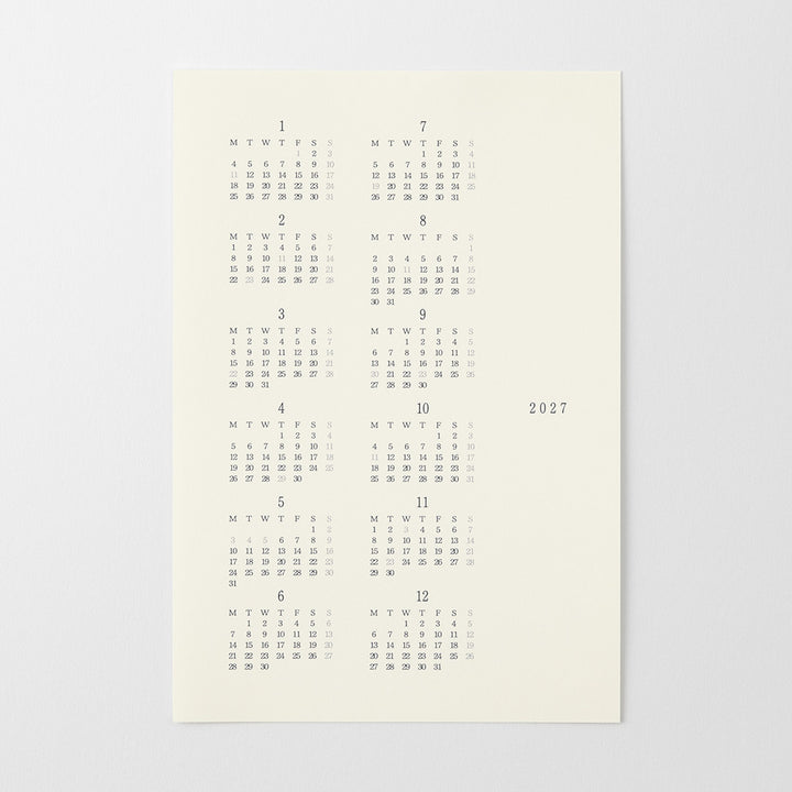 MD Paper | Midori Monatskalender 2027 MD Diary Sticker M bei Nauli and Stories