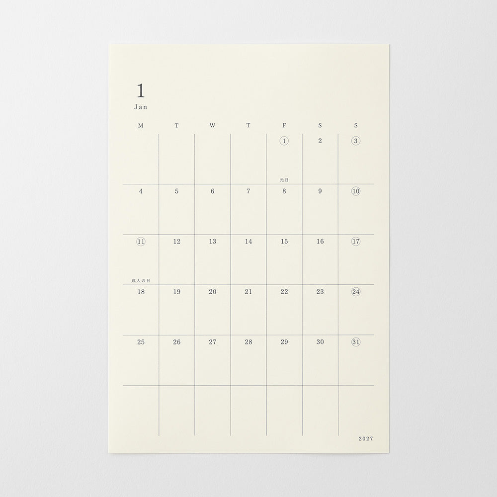 MD Paper | Midori Monatskalender 2027 MD Diary Sticker M bei Nauli and Stories