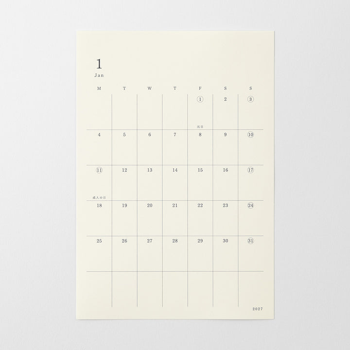 MD Paper | Midori Monatskalender 2027 MD Diary Sticker M bei Nauli and Stories