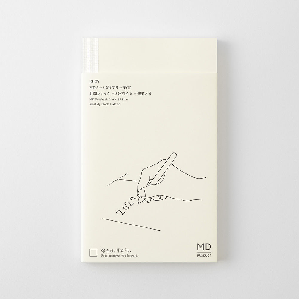 MD Paper | Midori Monatskalender MD Notebook Diary B6 Slim 2027 lined - Kalender bei Nauli and Stories